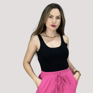 Regata Básica Lisa Feminina – Alça Larga e Tecido Premium | inG Brasil