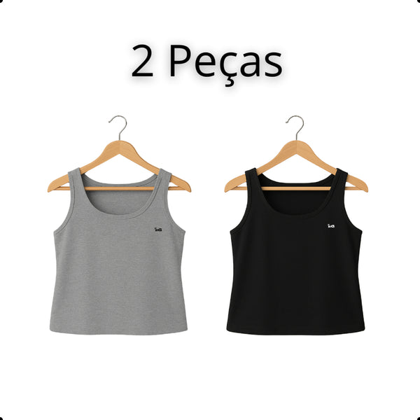 Regata Feminina Plus Size Lisa – Alça Larga e Viscose Premium | inG Brasil
