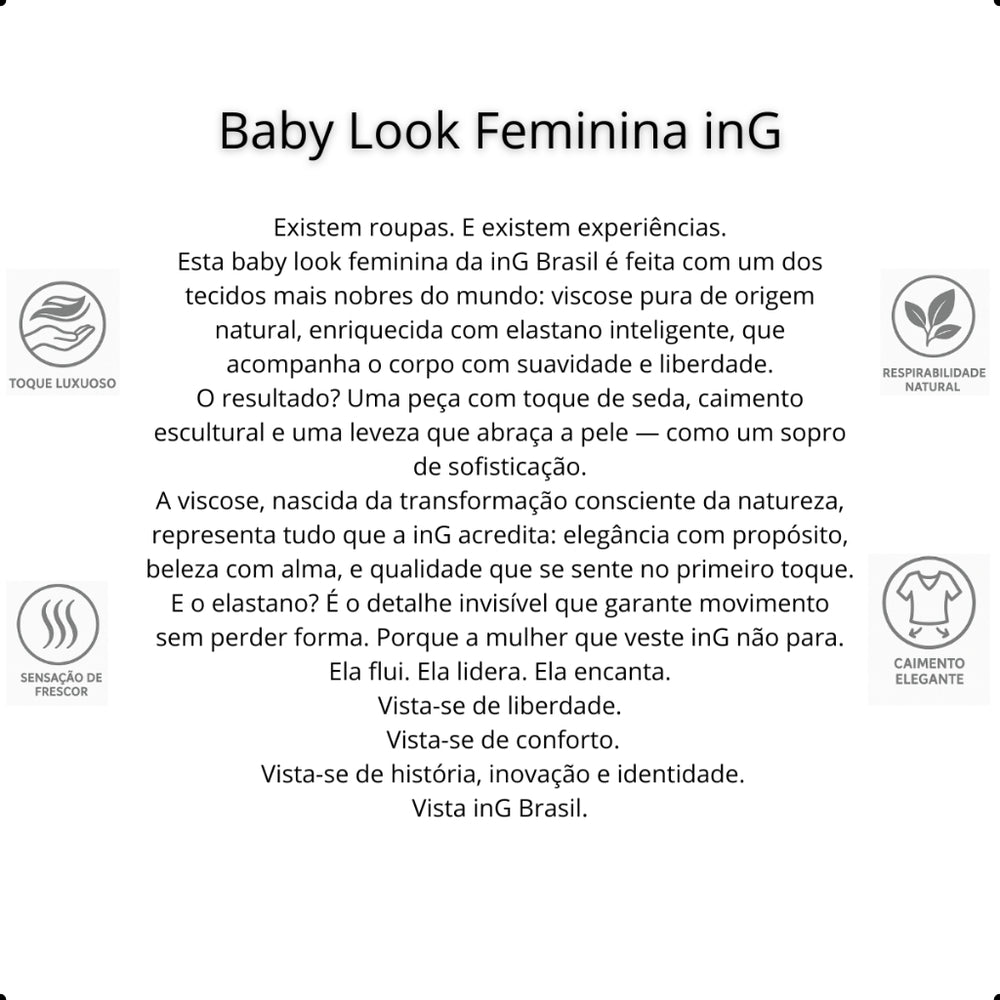 Camiseta Baby Look Plus Size Feminina - inG