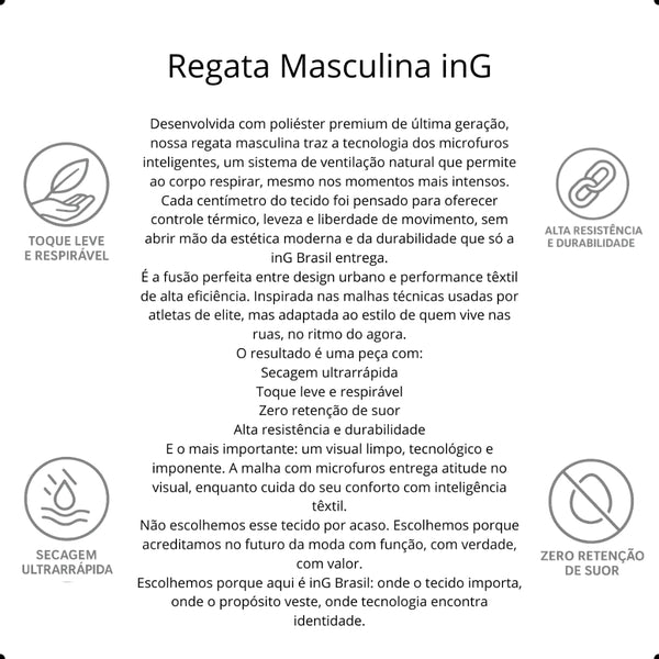 Regata Masculina Dry Fit inG – Tecido Microperfurado