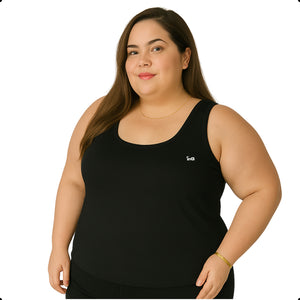 Regata Feminina Plus Size Lisa – Alça Larga e Viscose Premium | inG Brasil