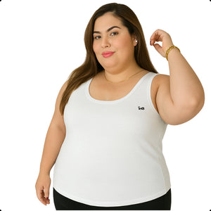 Regata Feminina Plus Size Lisa – Alça Larga e Viscose Premium | inG Brasil